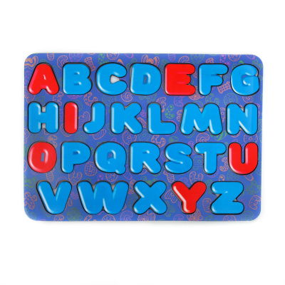 Алфавит английский с цветным принтом и цветной подложкой