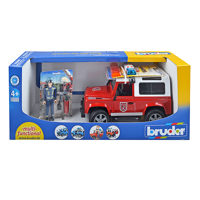 Развивающая игрушка «Пожарный автомобиль Land Rover Defender с фигуркой пожарного»