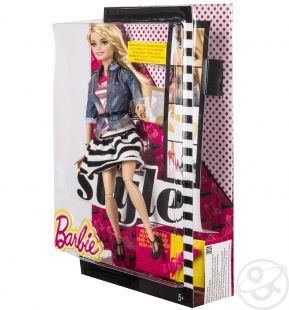 Кукла Barbie Fashionistas Делюкс в джинсовой куртке и юбке