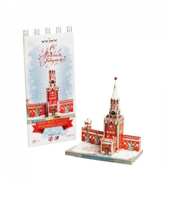 Сборная модель из картона «Спасская Башня Московского Кремля. С Новым годом»