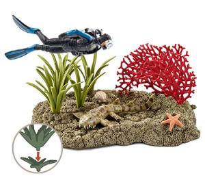 Тематический набор  «Набор риф под водой с дайвером»