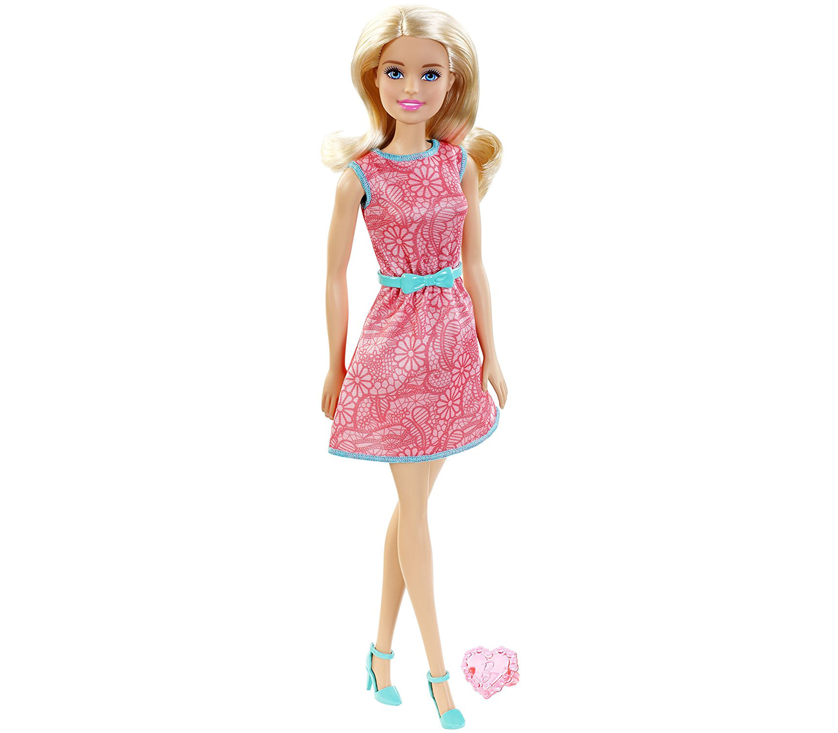 Кукла Барби в розовом платье с поясом