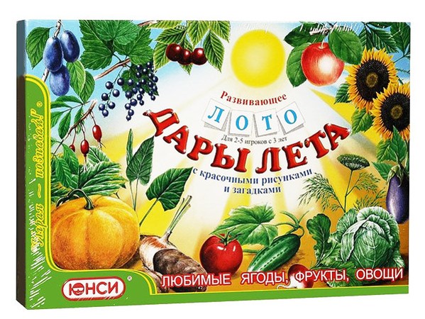Развивающее лото «Дары лета» Развивающее лото «Дары лета»