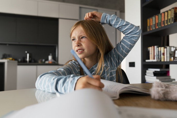 Девочка думает Девочка думает