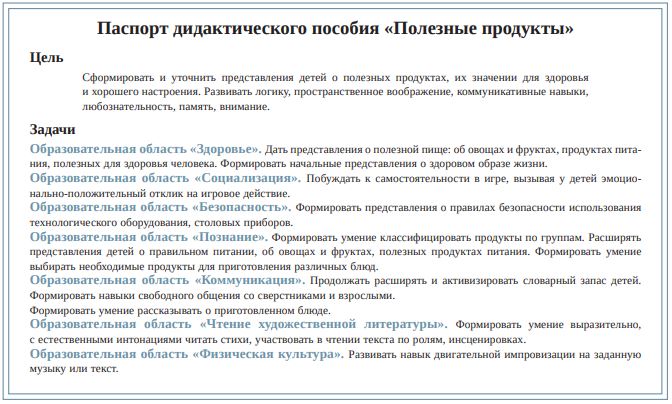 Паспорт дидактического пособия Паспорт дидактического пособия