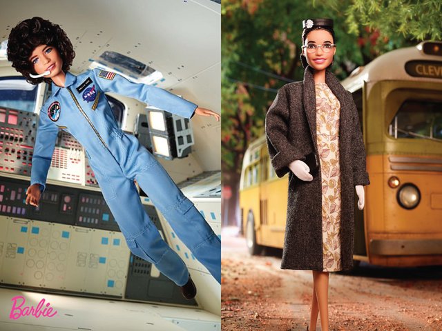 Куклы Barbie в образах Розы Паркс и первой женщины-космонавта из США Салли Райд