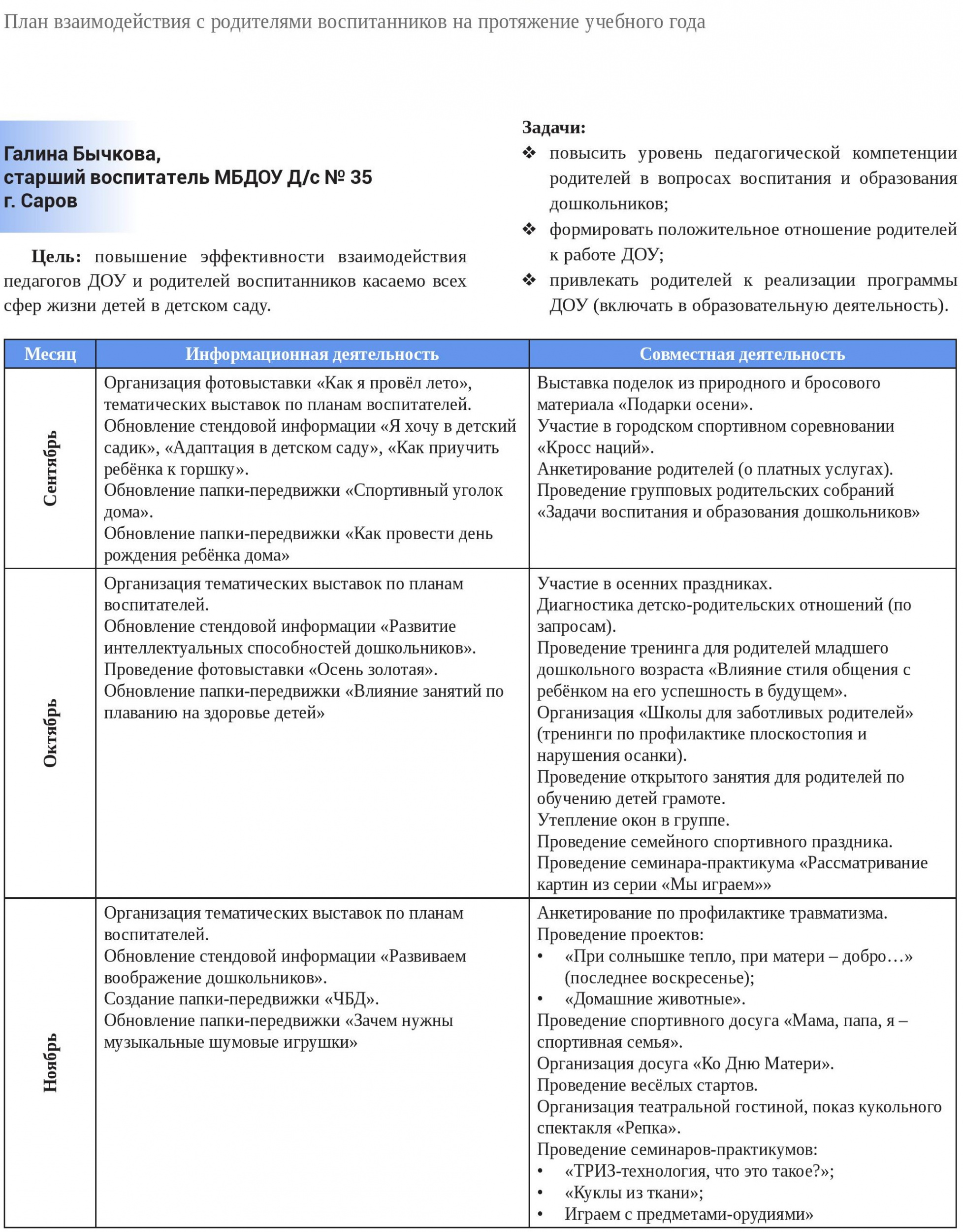 Взаимодействие с родителями 1 Взаимодействие с родителями 1