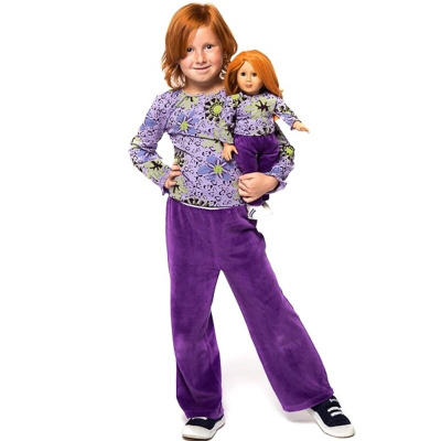 Спортивный костюм Mia фиолетовый велюр (куртка и штаны)