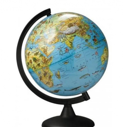 Глобус Земли детский зоогеографический, диаметр 25 см