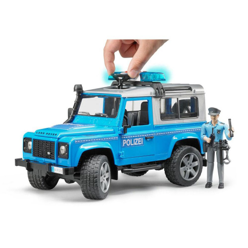 Набор машинки Land Rover Defender Station Wagon Police с фигуркой полицейского и аксессуарами