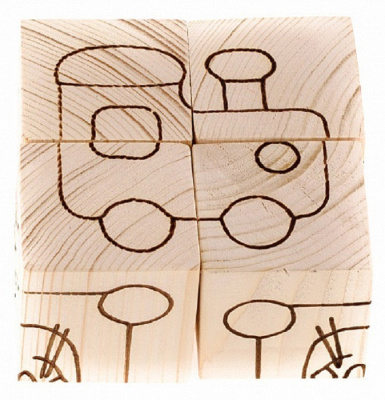 Набор из 4 кубиков «Весёлый паровозик»