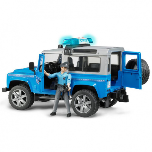 Набор машинки Land Rover Defender Station Wagon Police с фигуркой полицейского и аксессуарами