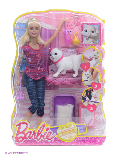 Игровой набор «Barbie ухаживает за кошечкой»