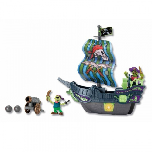 Игровой набор «Приключение пиратов. Битва за остров», зелёный корабль