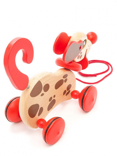 Деревянная игрушка-каталка «Собака Бровни»