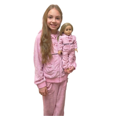 Спортивный костюм Mia 3 в 1 розовый велюр (куртка, штаны, бриджи)