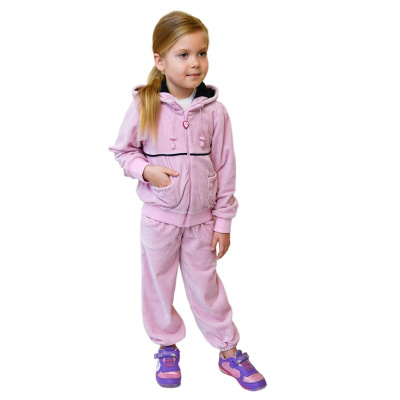 Спортивный костюм Mia 3 в 1 розовый велюр (куртка, штаны, бриджи)